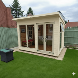 white timber garden room